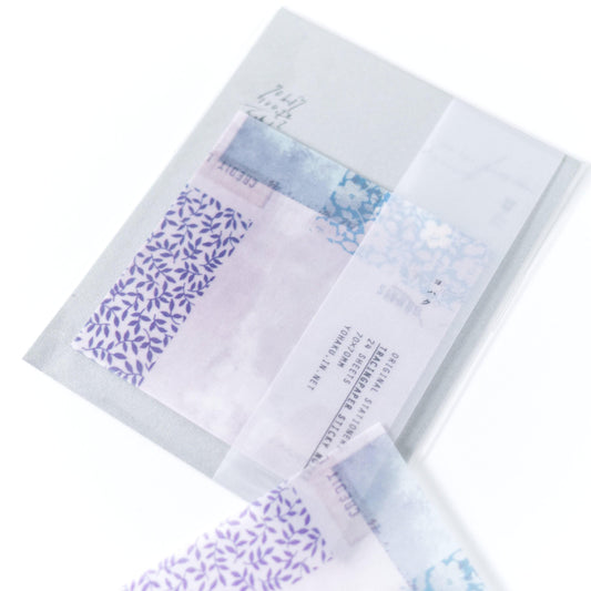 Winter Limited＊Glassine Sticky notes YC-009 Patchwork by Yohaku (Rare, Postal, Japan, Modern elegant)