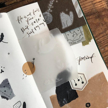 Twilight cat and Flowers Transfer Sticker by Avocado Mori (Rub-on)