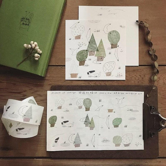 Moments of reading - Washi masking tape by Avocado Mori (Nordic, Rare, Minimalist, Christmas, Botanical)