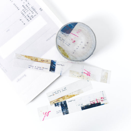 Abstract Collage Washi Masking Tape Y-093 by Yohaku (Rare, Postal, Japan, Modern elegant)
