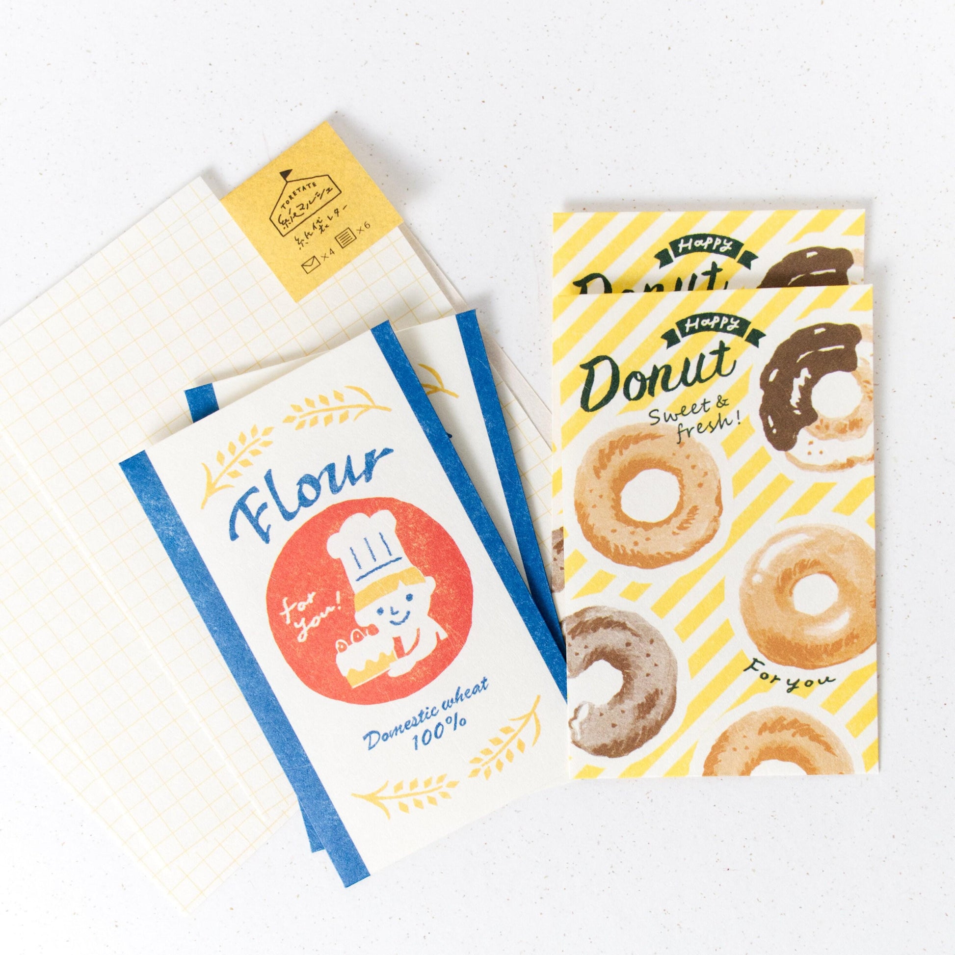 Marché French Bakery Mini Letter and Envelope Set by Furukawashiko (Retro, Christmas gift)