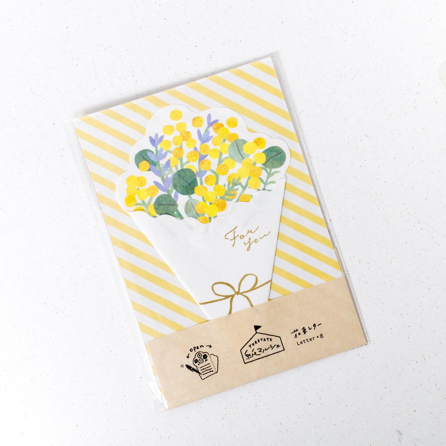 Marché Mimosa Flower Bouquet Mini Letter Set by Furukawashiko (christmas gift)