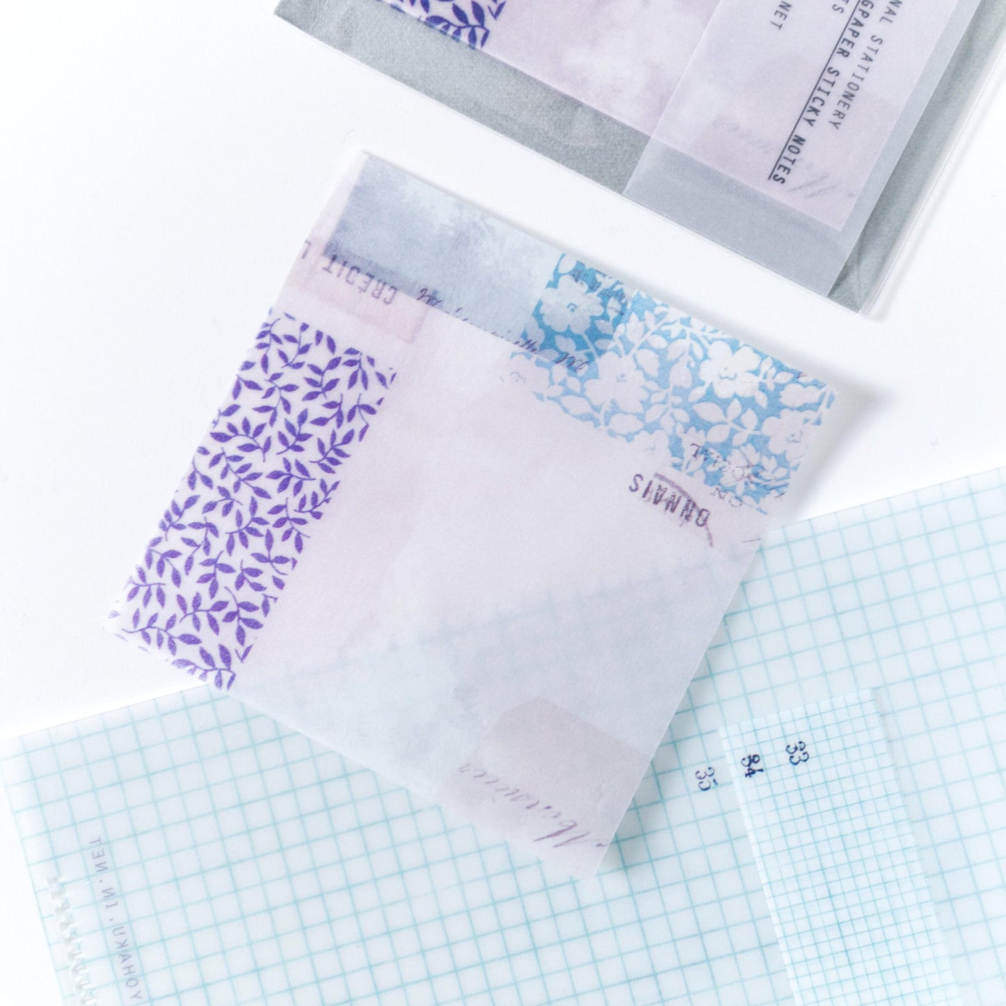 Winter Limited＊Glassine Sticky notes YC-009 Patchwork by Yohaku (Rare, Postal, Japan, Modern elegant)