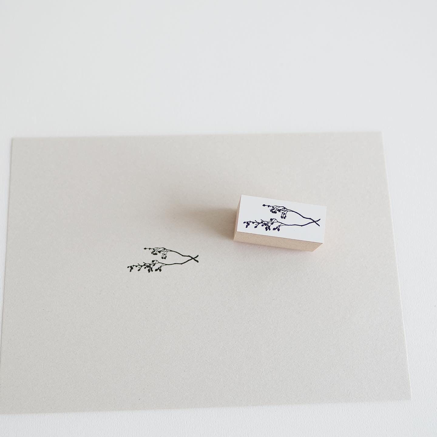 Wooden Stamp 'Wild Flower' by Yohaku S-025 (Rare, Postal, Japan, Modern elegant)