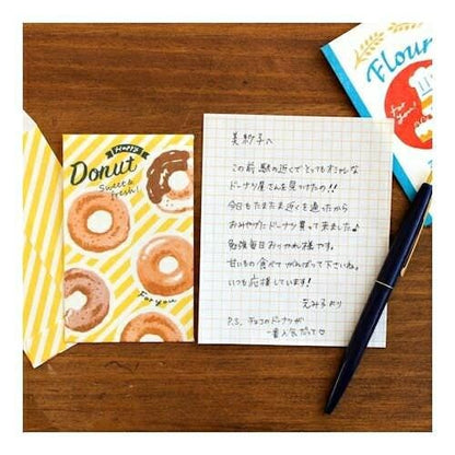 Marché French Bakery Mini Letter and Envelope Set by Furukawashiko (Retro, Christmas gift)