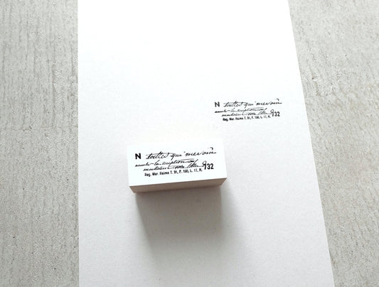 Wooden Stamp 'Memory' S-015 by Yohaku (Rare, Postal, Japan, Modern elegant)