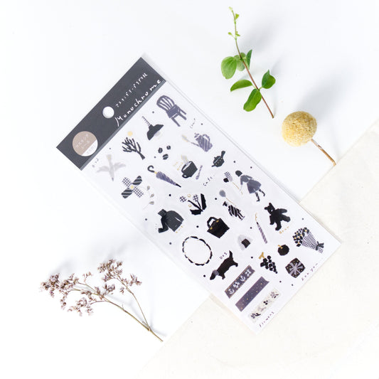 Gold Foil Washi Sticker - 'Monochrome' by Miki Tamura