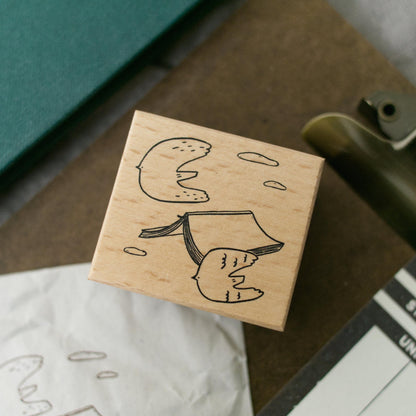 Journey of Diary - 'Flying Journal' Wooden Stamp by Avocado Mori