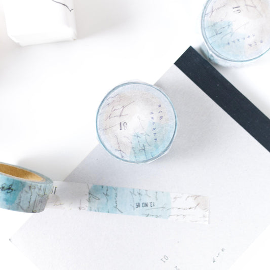 Yohaku Masking Tape Y-076 Cool morning (Rare, Postal, Japan, Modern elegant, Summer vibe)