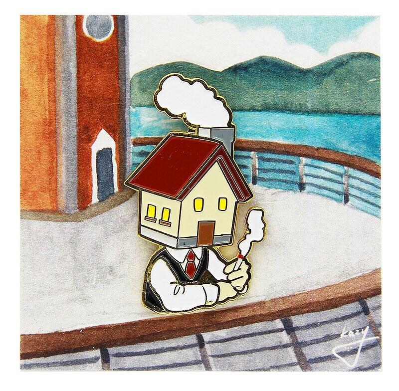 Smoking House Pin by Kazy Chan (Quirky, original character, rare)