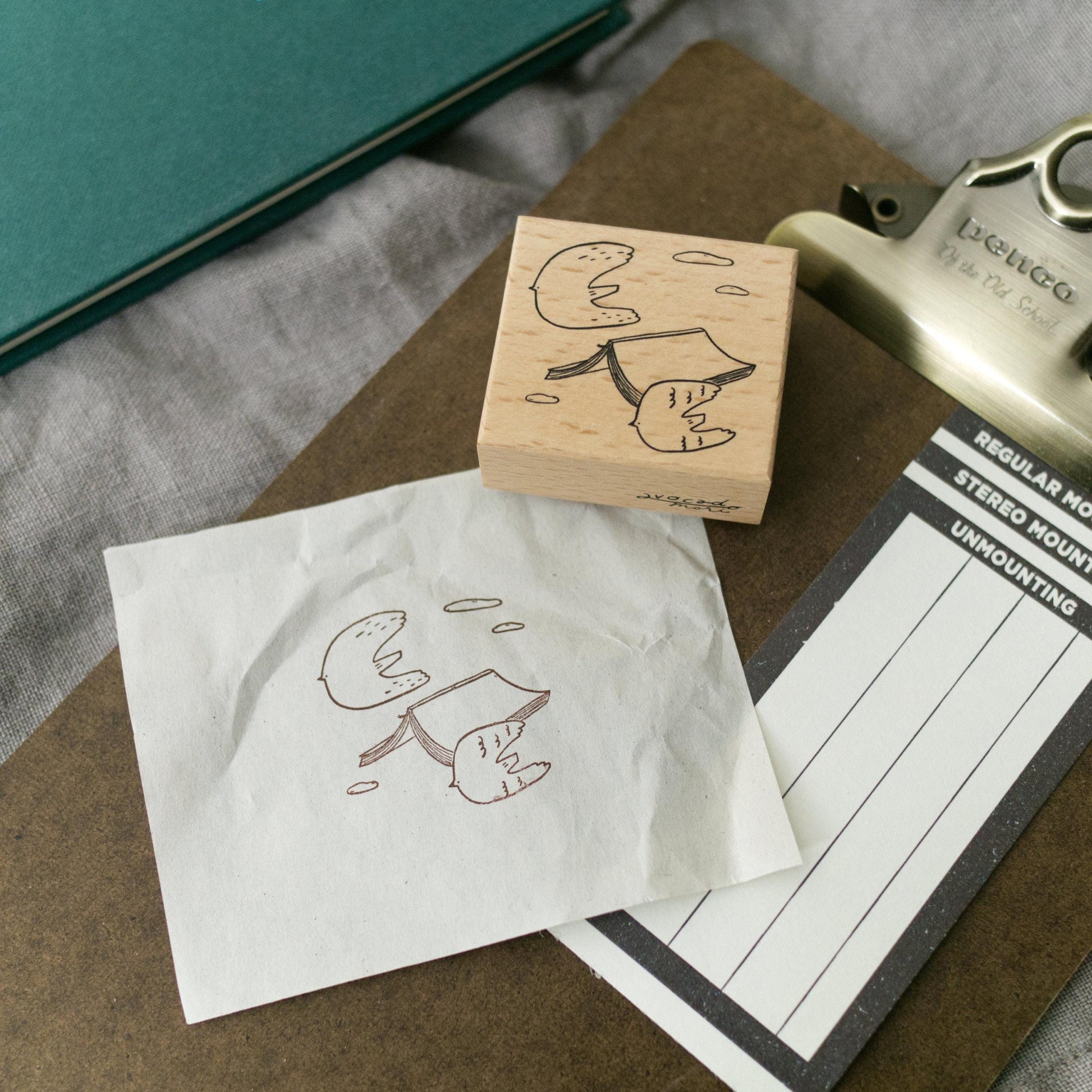 Journey of Diary - 'Flying Journal' Wooden Stamp by Avocado Mori