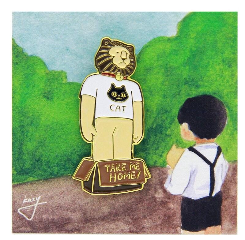 Lion Cat Pin by Kazy Chan (Quirky, original character, rare)