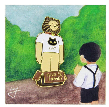 Lion Cat Pin by Kazy Chan (Quirky, original character, rare)