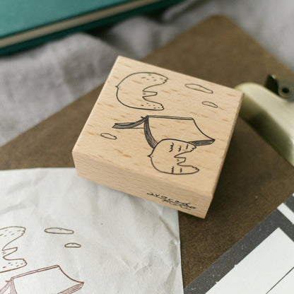 Journey of Diary - 'Flying Journal' Wooden Stamp by Avocado Mori
