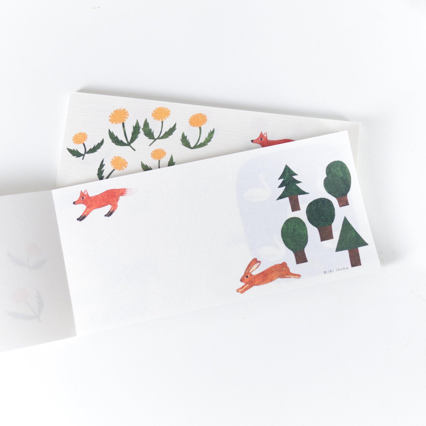Animals in Forest washi memo pad by Nishi Shuku | 20 sheets (Hyogensha, Cozyca products)