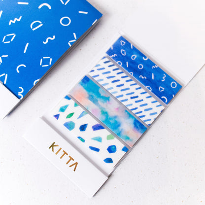 KITTA Pre-cut Washi Masking Tape - Vidro blue