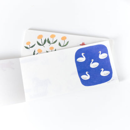 Animals in Forest washi memo pad by Nishi Shuku | 20 sheets (Hyogensha, Cozyca products)