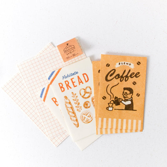Bread and Coffee Letter and Envelope Set by Furukawashiko