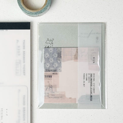 Limited Edition Glassine Sticky Note 'Winter Morning' YC-008 by Yohaku (Rare, Postal, Modern elegant)