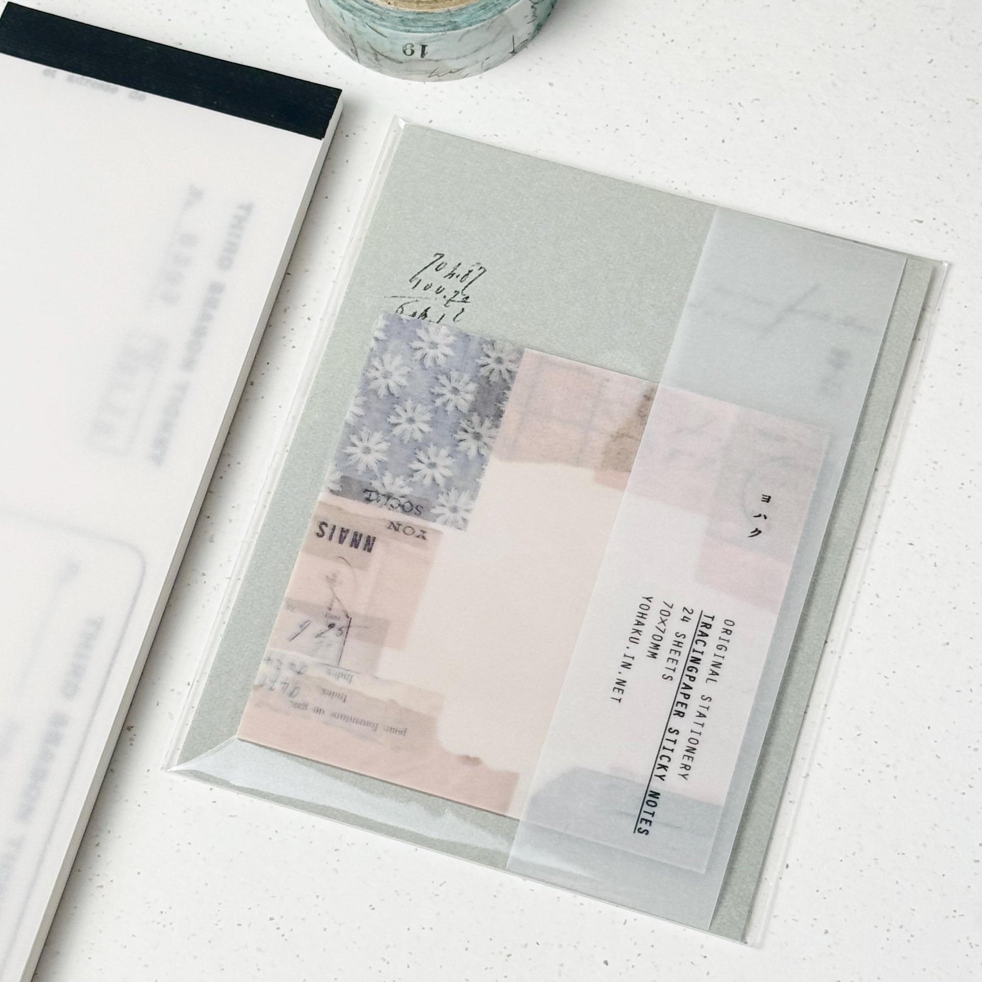 Limited Edition Glassine Sticky Note 'Winter Morning' YC-008 by Yohaku (Rare, Postal, Modern elegant)