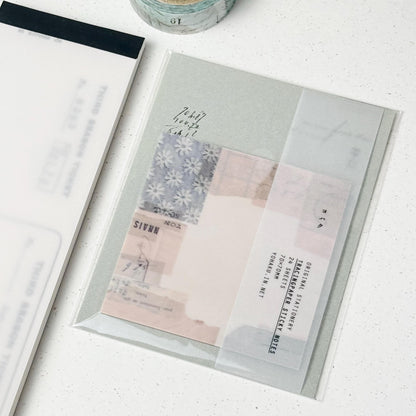 Limited Edition Glassine Sticky Note 'Winter Morning' YC-008 by Yohaku (Rare, Postal, Modern elegant)