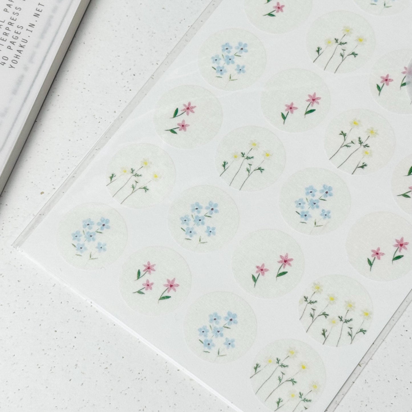 Circle Washi Sticker 'Humming' M-079 by Yohaku (Rare, Postal, Modern elegant)