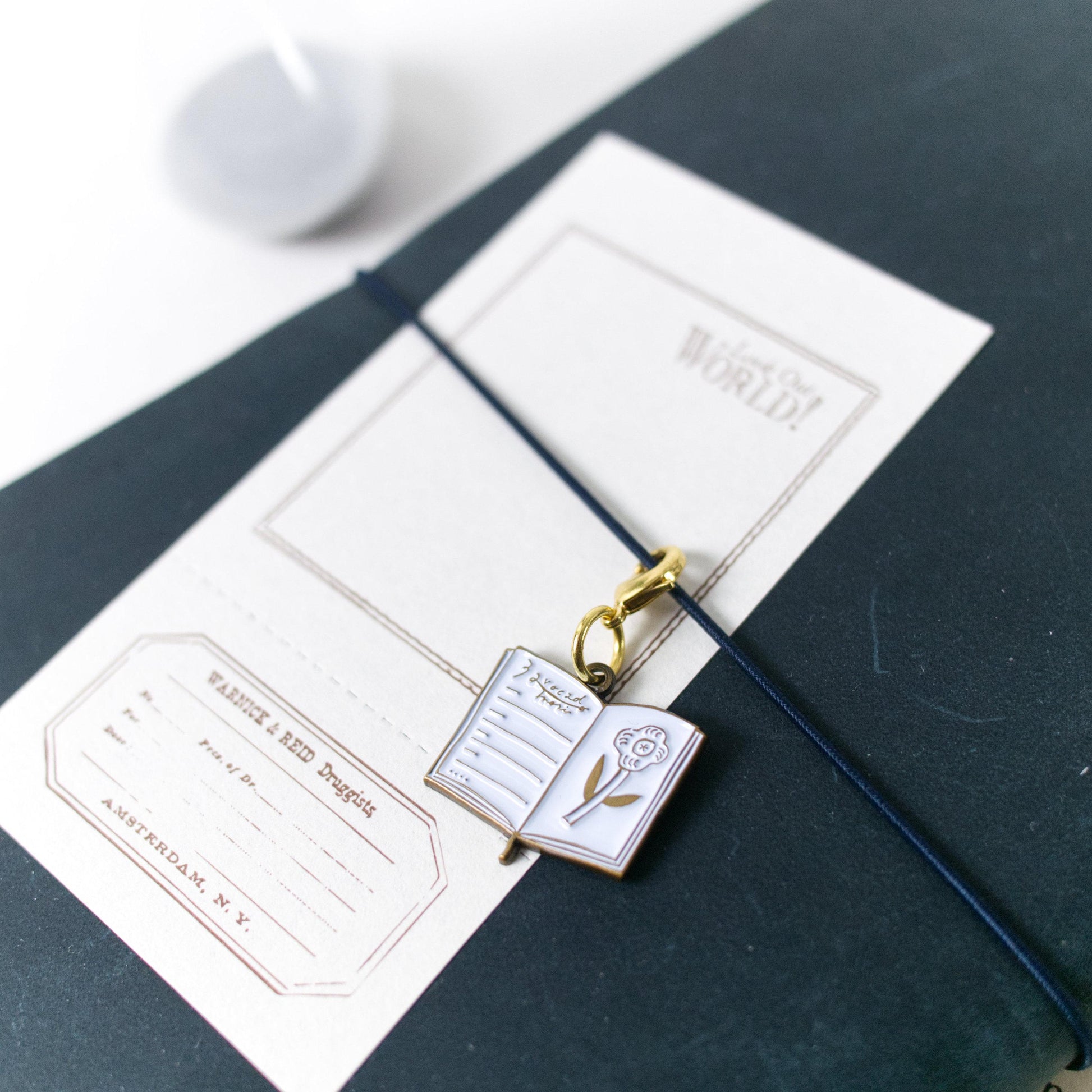 Flower Diary Traveler's Notebook Charm (Black) by Avocado Mori
