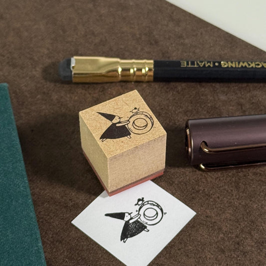 Stationery Fairy Brevpapir Nisse 'Masking Tape' - Wooden Stamp by Avocado Mori (Rare, Christmas gift)