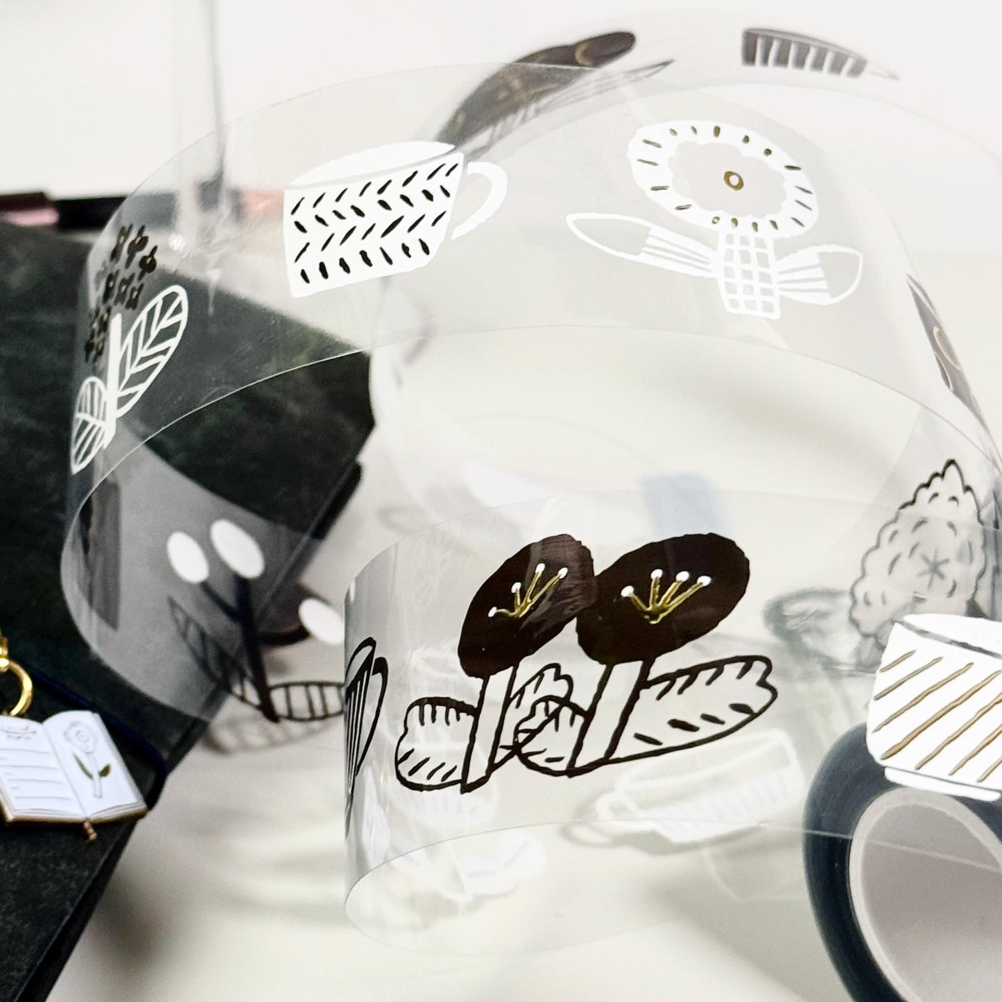 Flower Tea Time - PET masking tape by Avocado Mori (Nordic, Rare, Minimalist, Monochrome)