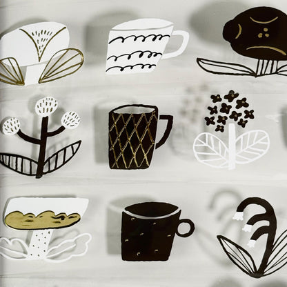 Flower Tea Time - PET masking tape by Avocado Mori (Nordic, Rare, Minimalist, Monochrome)