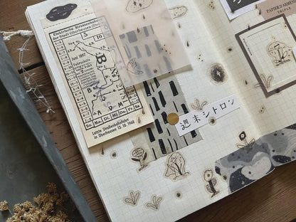 Overcast Diary Transfer Sticker by Avocado Mori (Rub-on)