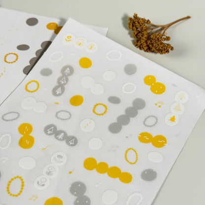 Rhythm of Circles Sticker & Postcard Set by Avocado Mori