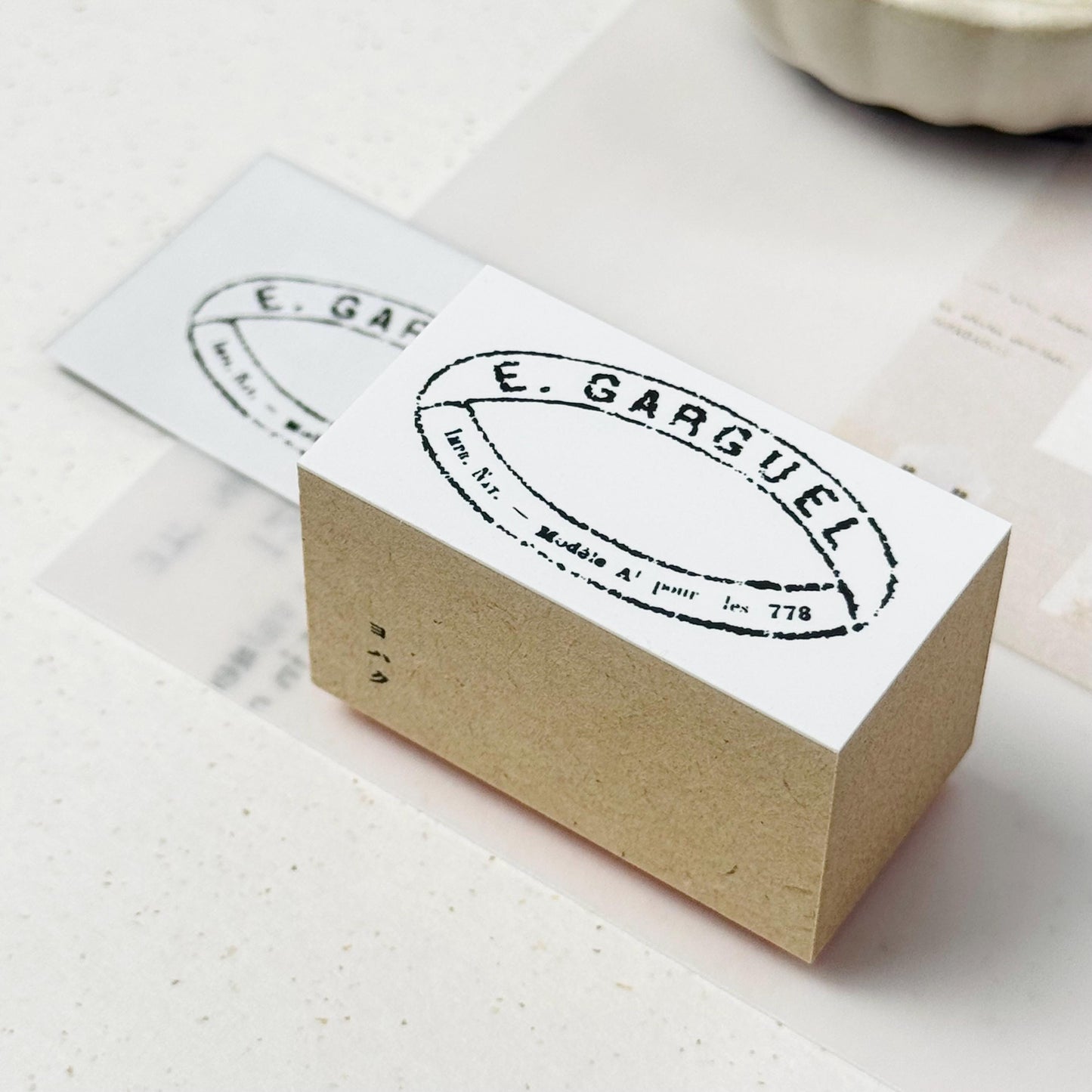 Wooden Stamp 'Code' S-054 by Yohaku (Rare, Postal, Japan, Modern elegant)