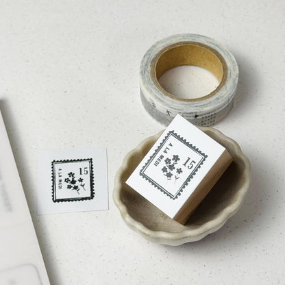 Wooden Stamp 'Okurimono (Gift)' S-044 by Yohaku (Rare, Postal, Japan, Modern elegant)