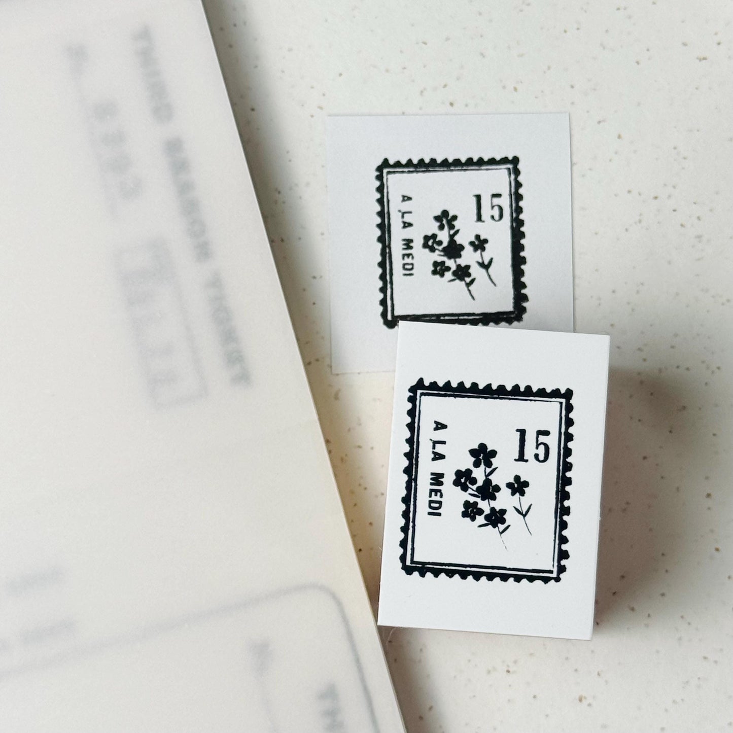 Wooden Stamp 'Okurimono (Gift)' S-044 by Yohaku (Rare, Postal, Japan, Modern elegant)