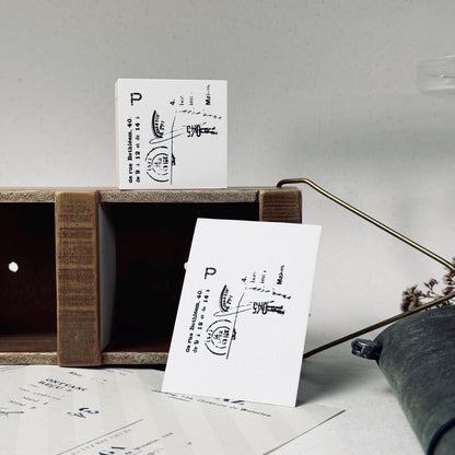 Wooden Stamp 'Letter' S-009 by Yohaku (Rare, Postal, Japan, Modern elegant)