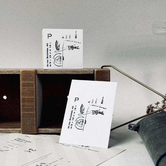 Wooden Stamp 'Letter' S-009 by Yohaku (Rare, Postal, Japan, Modern elegant)