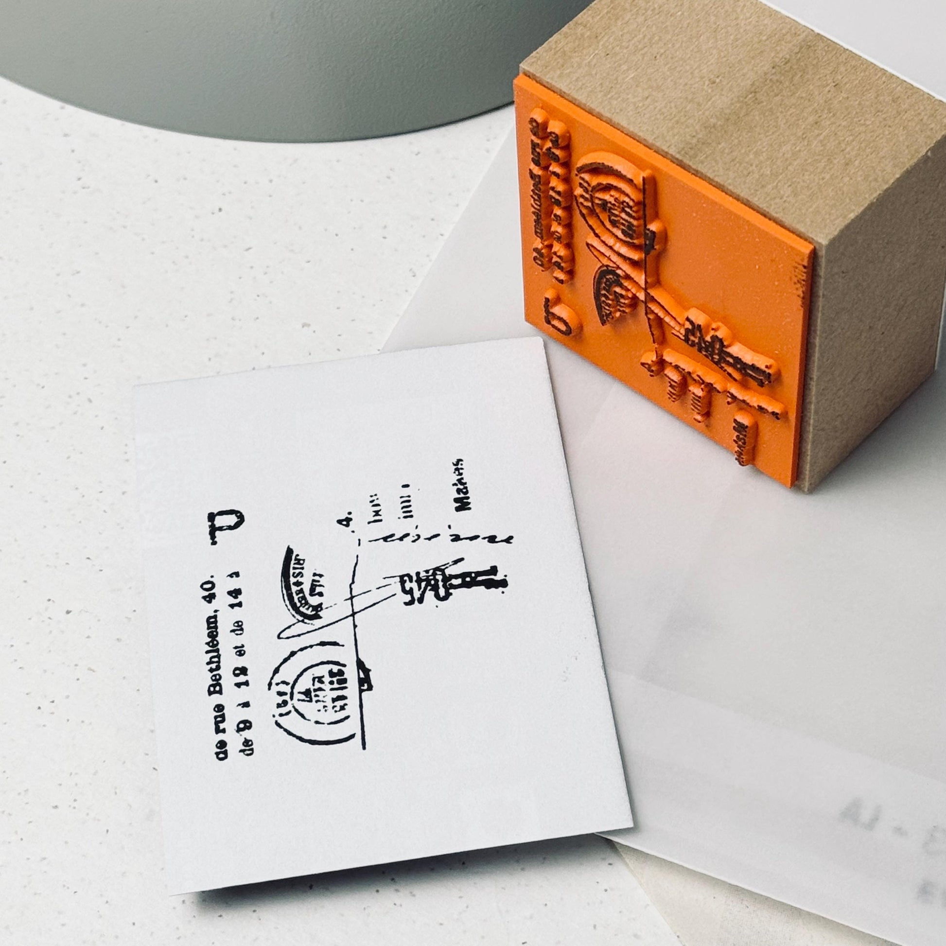 Wooden Stamp 'Letter' S-009 by Yohaku (Rare, Postal, Japan, Modern elegant)