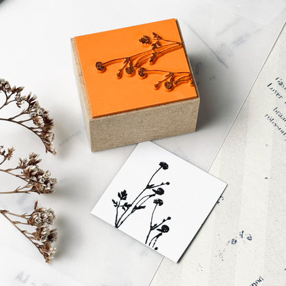 Wooden Stamp 'Summer Garden' S-041 by Yohaku (Rare, Postal, Japan, Modern elegant)