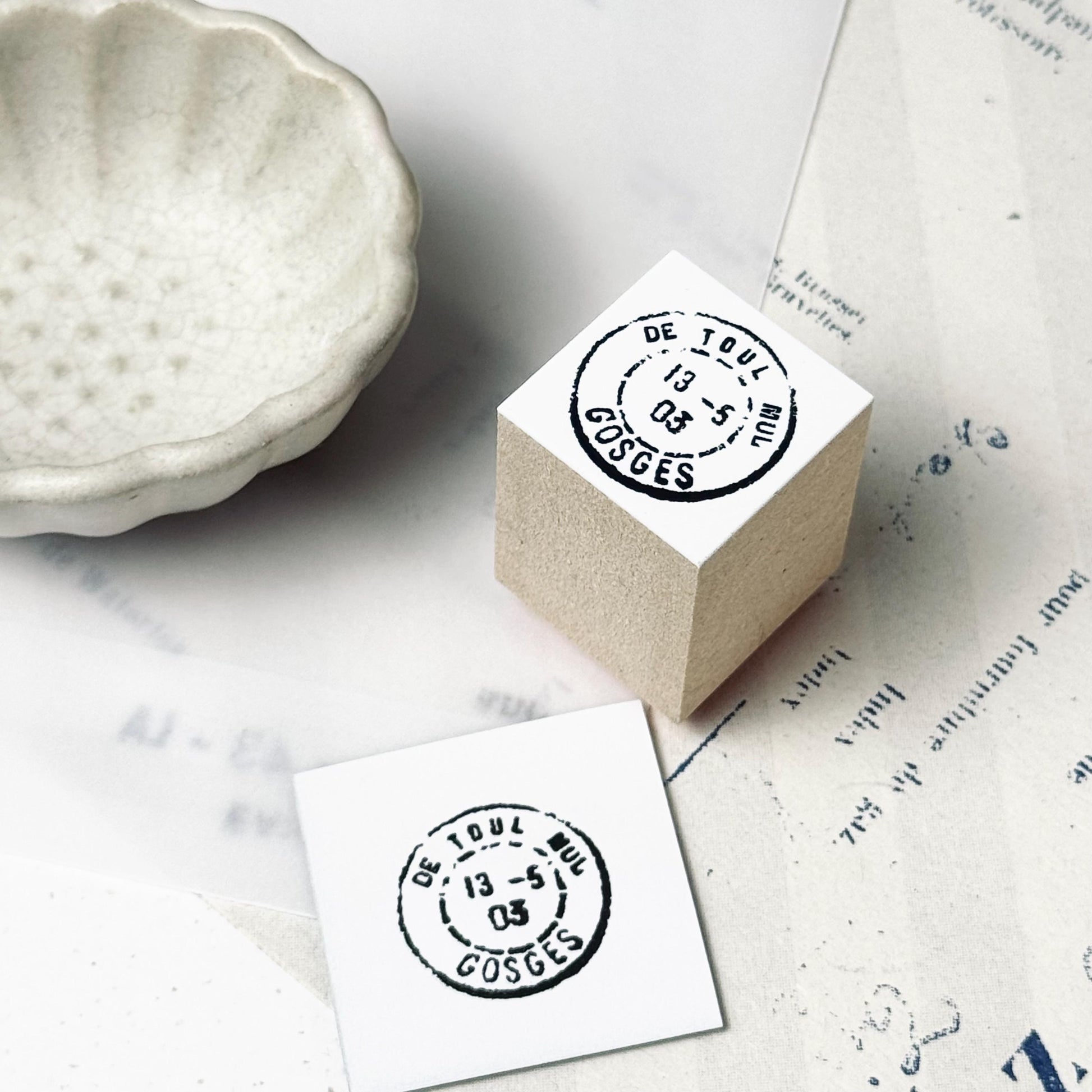 Wooden Stamp 'Mark' S-046 by Yohaku (Rare, Postal, Japan, Modern elegant)