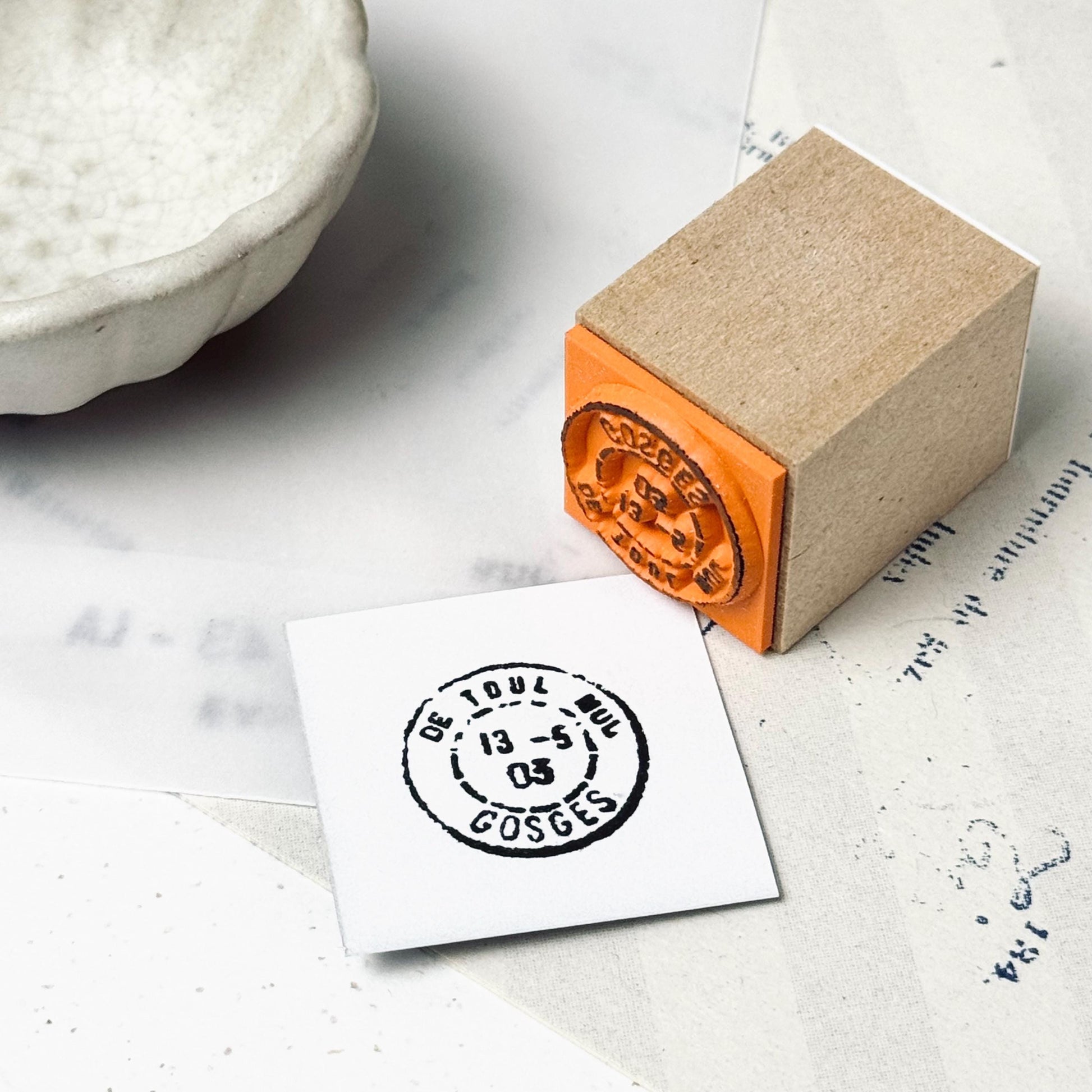 Wooden Stamp 'Mark' S-046 by Yohaku (Rare, Postal, Japan, Modern elegant)
