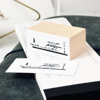 Wooden Stamp 'Sign' S-050 by Yohaku (Rare, Postal, Japan, Modern elegant)