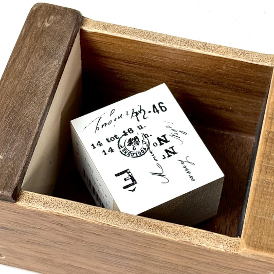 Wooden Stamp 'Collage' S-020 by Yohaku (Rare, Postal, Japan, Modern elegant)