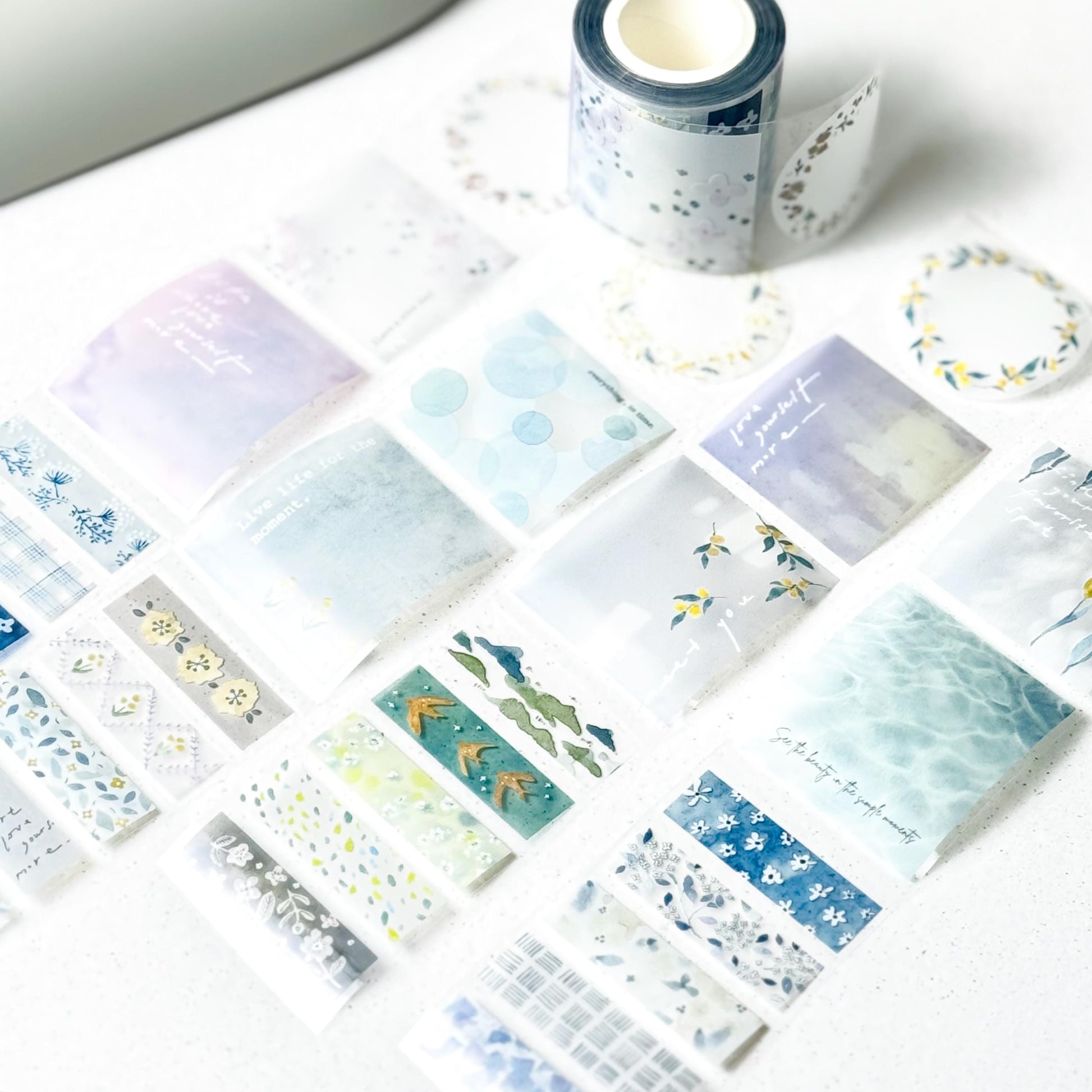 Pre-cut Clear PET Tape / Sticker Roll 'Meet you' by Pion (5cm wide, modern elegant)