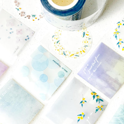 Pre-cut Clear PET Tape / Sticker Roll 'Meet you' by Pion (5cm wide, modern elegant)