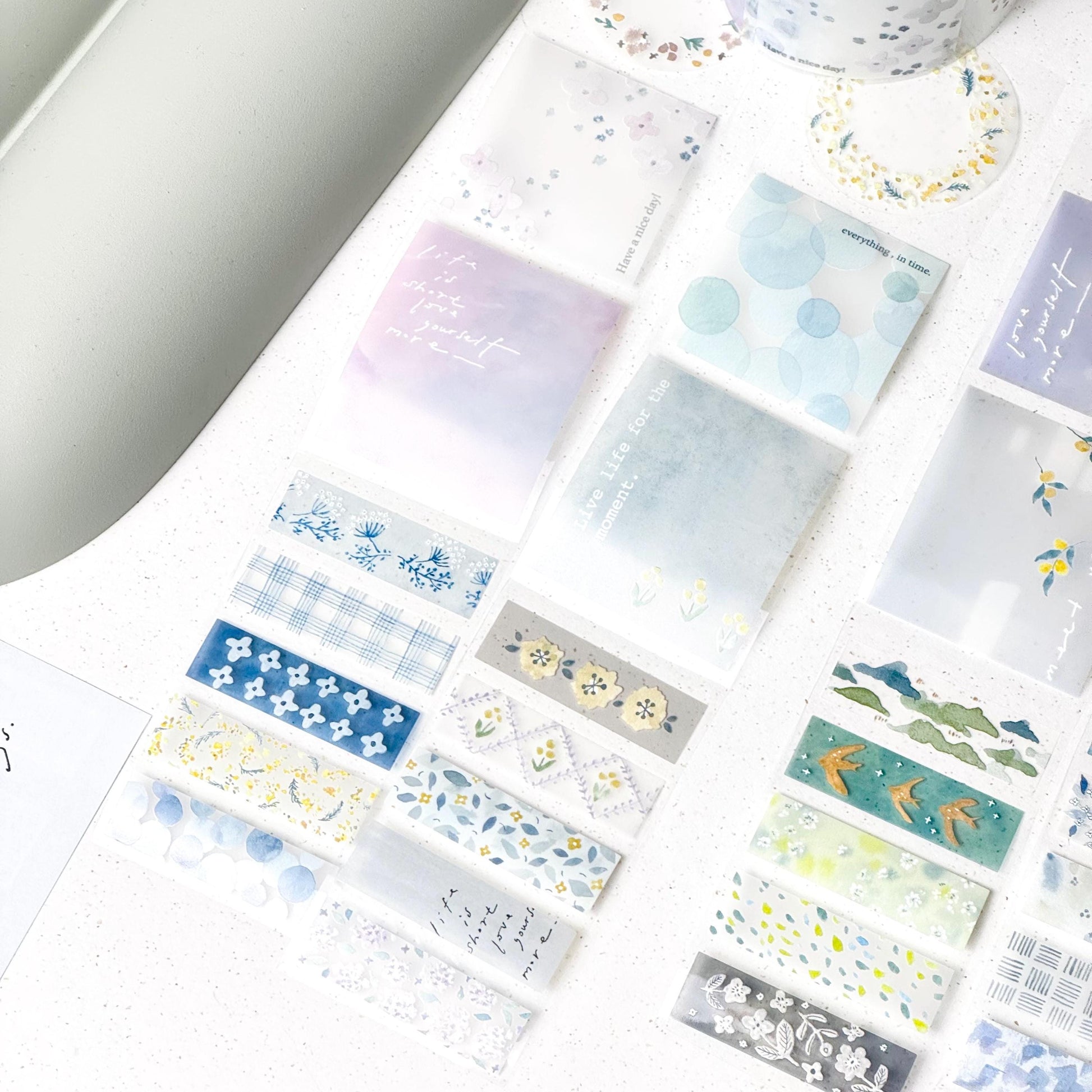 Pre-cut Clear PET Tape / Sticker Roll 'Meet you' by Pion (5cm wide, modern elegant)