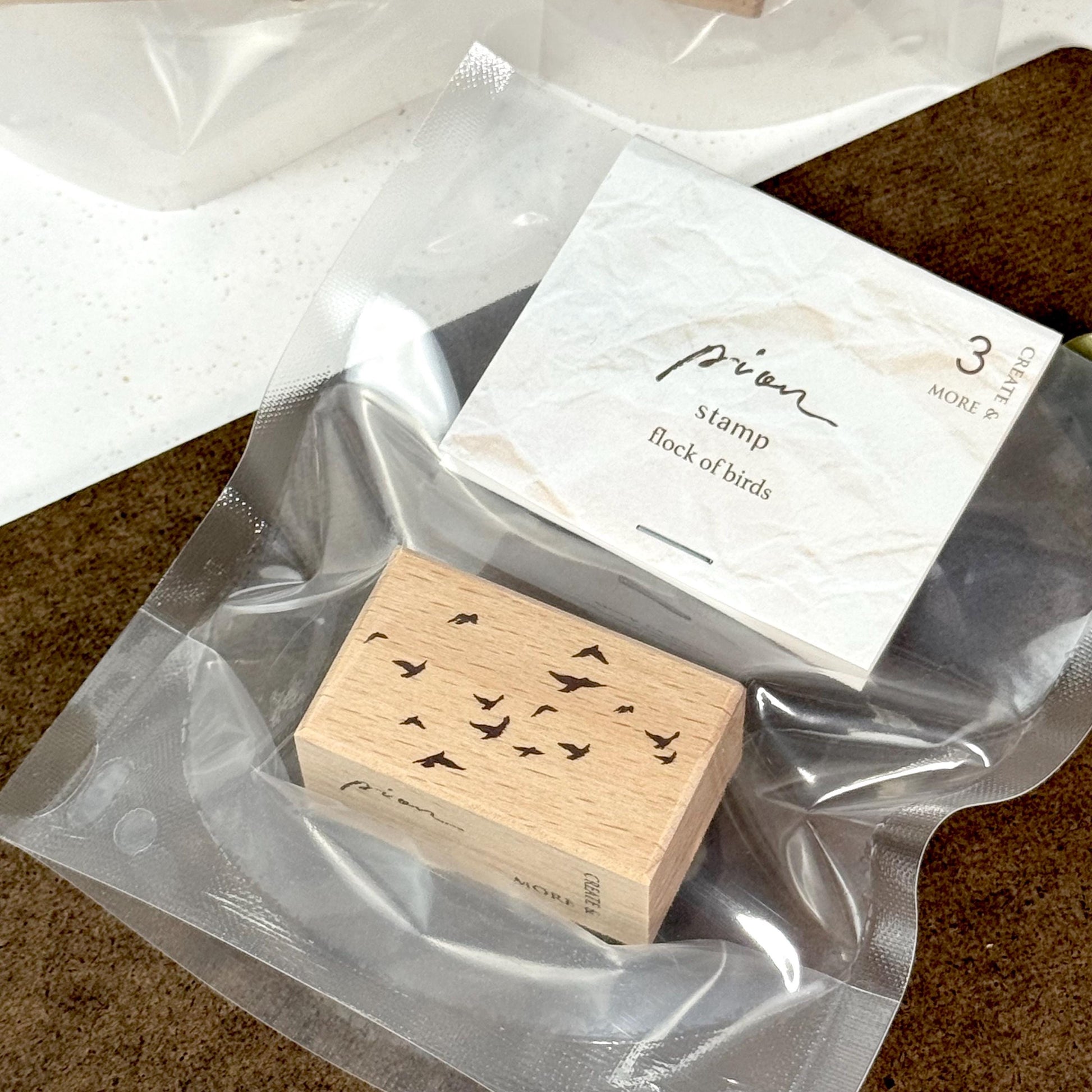 Wooden Stamp 'Flock of Birds by Pion (Rare, Modern)