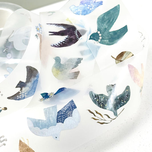 Clear PET Tape 'Bird Island' by Pion (Modern, artistic elegant)