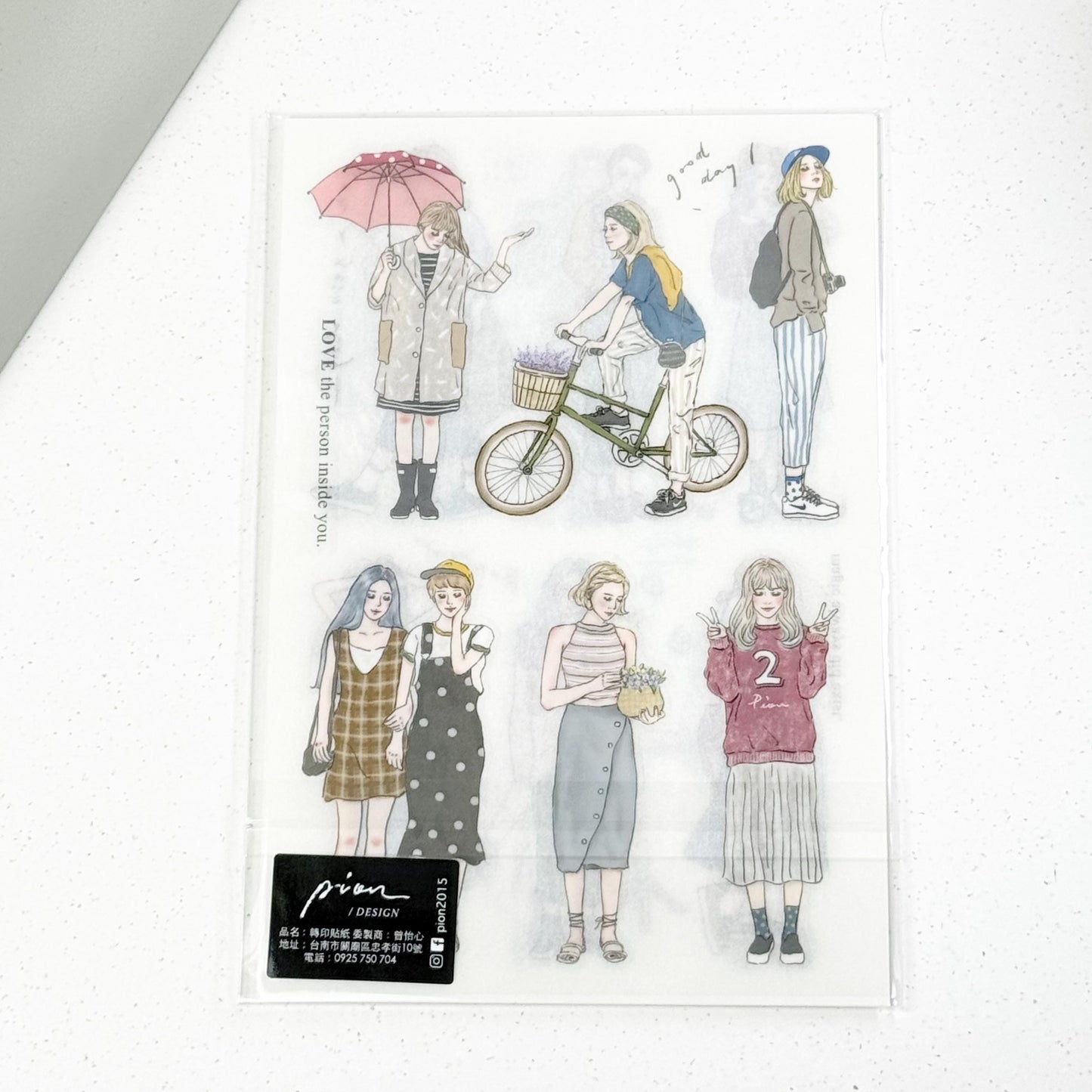 Transfer Sticker Set 'Girls' by Pion - 12 designs (Modern elegant)