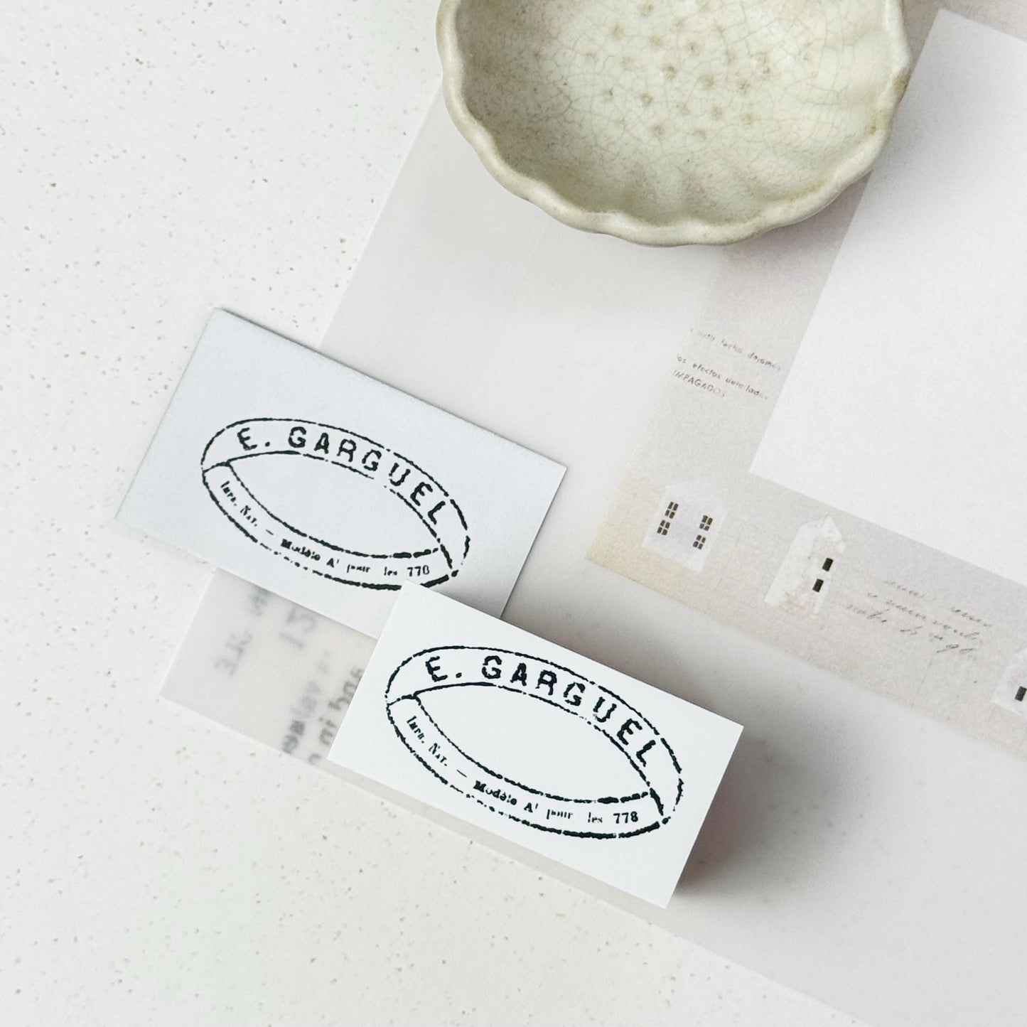 Wooden Stamp 'Code' S-054 by Yohaku (Rare, Postal, Japan, Modern elegant)